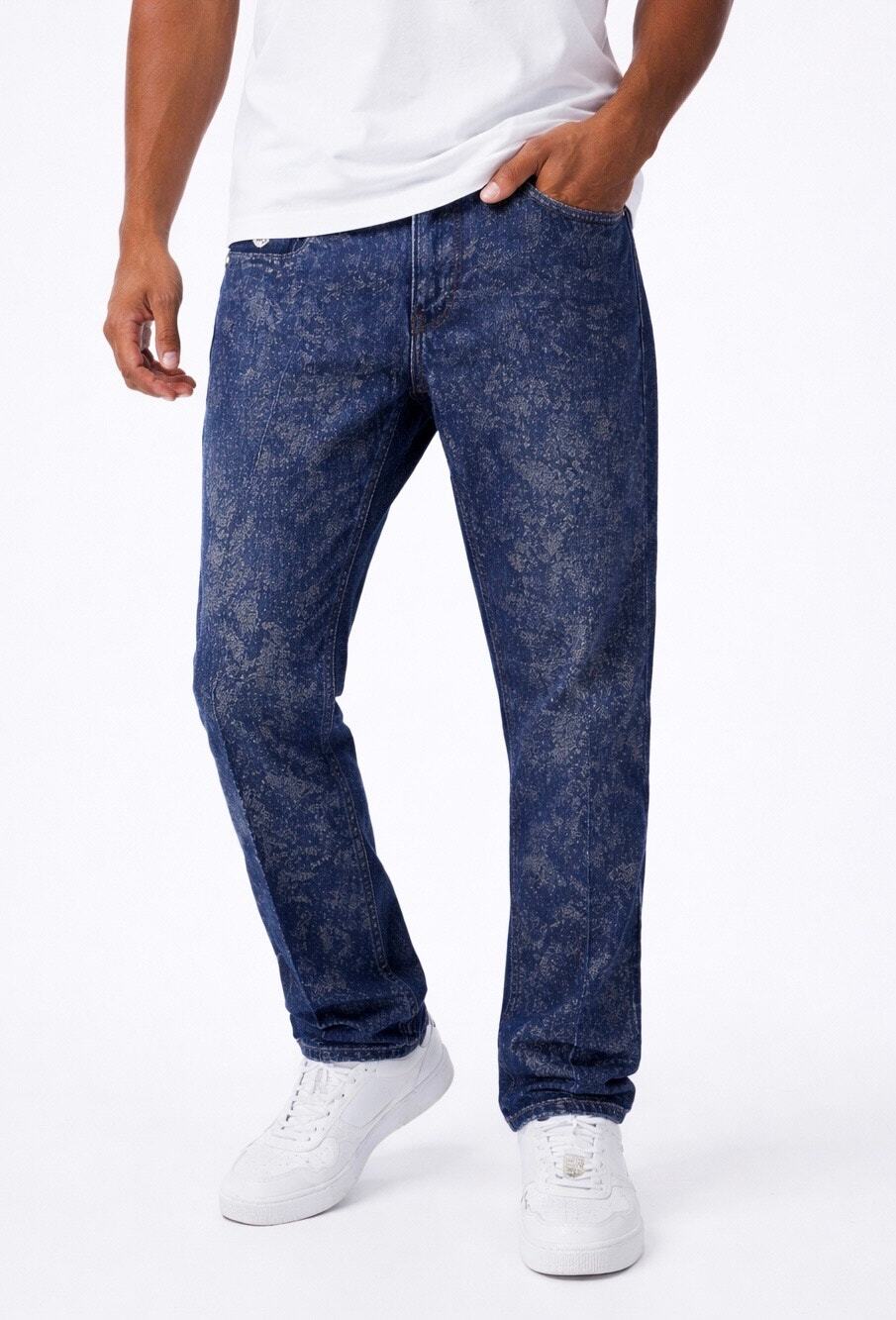 Rocawear Metallic Speckled Wash Jeans Men 36x32 Slim Straight Y2K Denim